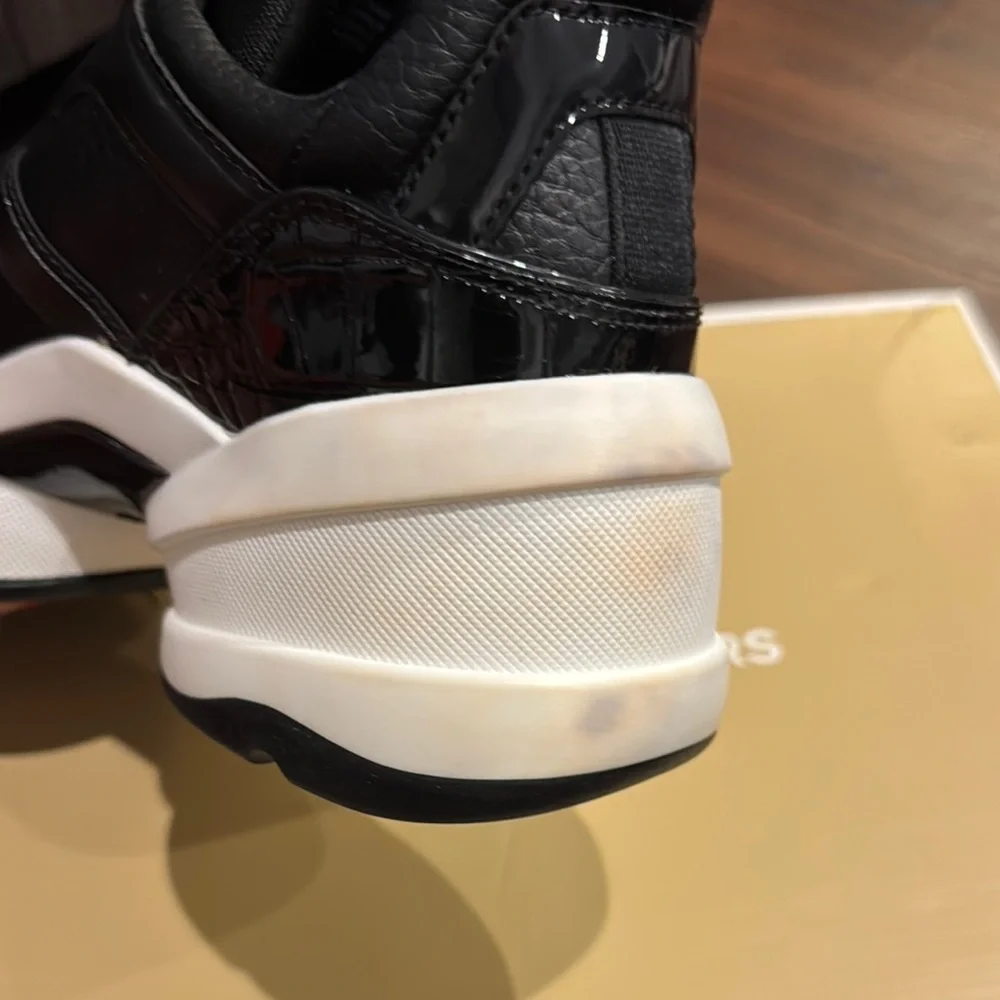 MICHAEL Michael Kors Olympia Trainer Tech Canvas Sneakers, stains on bottom.